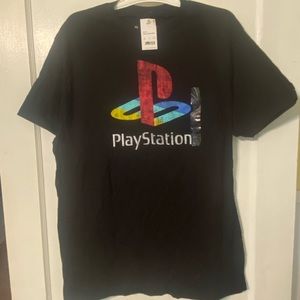 Black play station shirt
